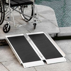 Gran oferta DB, rampa de silla de ruedas de aluminio plegable de 3 pies con rampa de umbral de superficie antideslizante para transiciones suaves, admite hasta 600l - Product Image 6