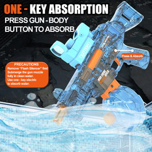 新款电动水枪带发光二极管电动自动水枪儿童夏季玩具泳池派对爆破玩具 - Product Image 4