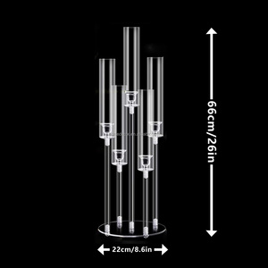 Fast Shipping Acrylic <strong>Candlesticks</strong> Pillar Taper <strong>Candlesticks</strong> for Living Room Dinner Table Decoration Fit <strong>LED</strong> Candle - Product Image 1