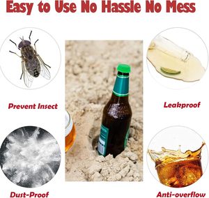 Tapones de Silicona Reutilizables para Botellas, Tapas Selladoras Universales a Prueba de Fugas, Cubiertas para Mantener la Frescura de Botellas de Cerveza, Refresco y Vino - Product Image 3