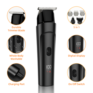 Râu Tông đơ cho nam giới 5 trong 1 không thấm nước không dây tóc cắt và tông đơ thiết lập máy cạo râu điện tóc tông đơ chải chuốt Kit - Product Image 4