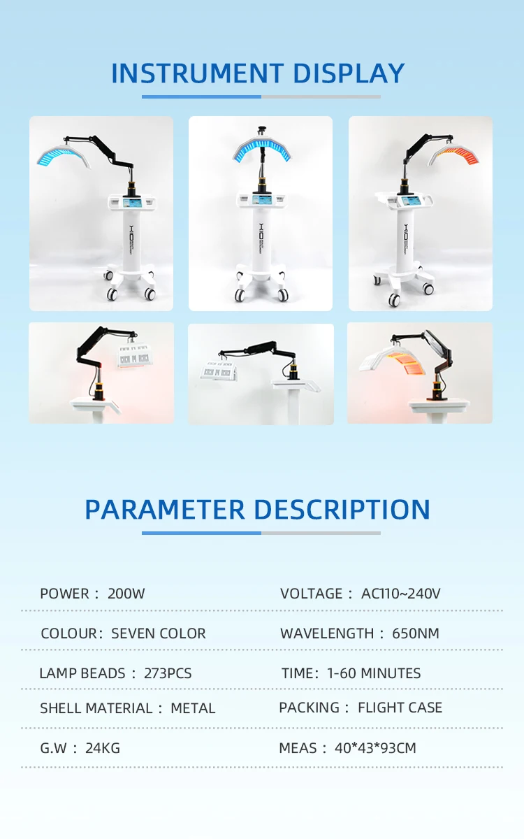 Hot sell seven colours facial light skin whitening professional pdt led light therapy equipment .