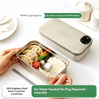 Conteneur alimentaire thermique avec fonction de charge USB, conteneur alimentaire chauffant électrique de qualité 304, article portable indispensable