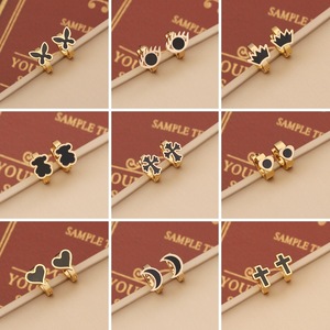 Mode haute qualité nouveau Design classique émail croix yeux lune coeur couronne géométrie acier inoxydable cerceau boucle d'oreille pour les femmes <span class=keywords><strong>E491</strong></span> - Product Image 3