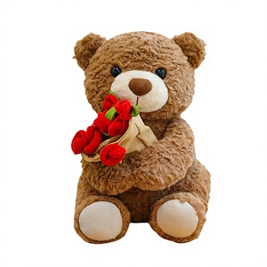 Regalo di San Valentino, <span class=keywords><strong>Orsacchiotto</strong></span> con Rosa 30cm, Taglia Media, Vendita all'Ingrosso, Campione Gratuito - Product Image 1
