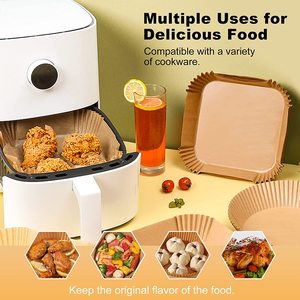 Food Grade Air Fryer Disposable Paper Liner Oil-proof Water-proof Air Fryer Parchment Paper Liners <b>Baking</b> Paper <b>Silicone</b> 100 Pcs - Product Image 4
