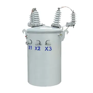 Transformador de distribuição montado em poste monofásico 500kva 12,47kV/13,2kV/13,8kV 0,4kV óleo de alta tensão imerso