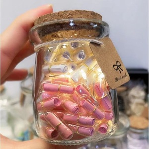 Bocaux décoratifs Bouteille en verre mignonne de lettre de modèle de pilule de <span class=keywords><strong>message</strong></span> de capsule de couleur mélangée pour le cadeau d'anniversaire d'ami de la Saint-Valentin - Product Image 4
