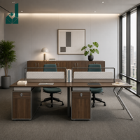 Bureau ergonomique et durable pour personnel de bureau avec poste d'écran moderne, casier et cloison, bureau informatique pour employés