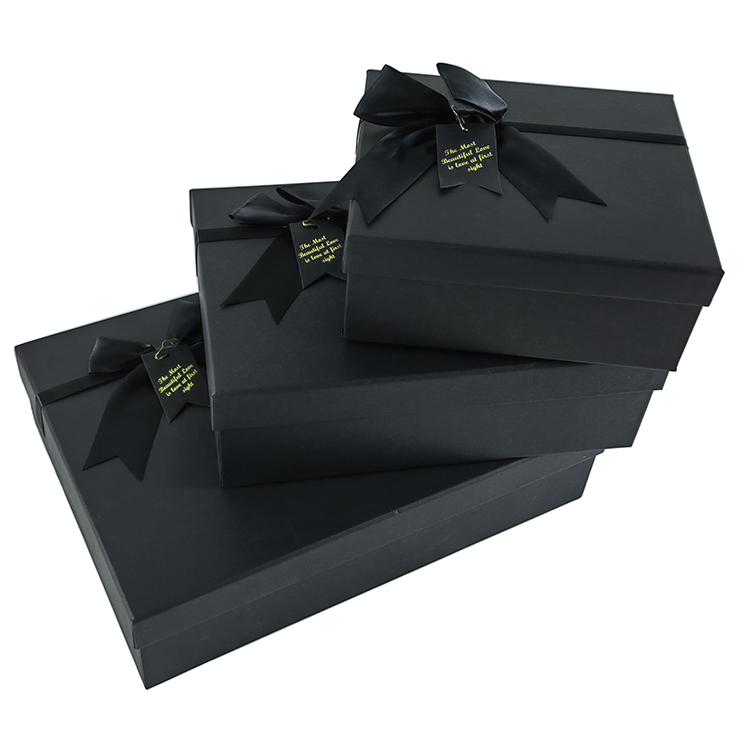 Custom logo sock underwear package matte black gift packaging box for clothes