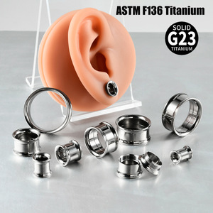 Túnel de Oreja de Titanio G23 de Alto Pulido con Rosca Interna, Estilo Hip-Hop, Expansor de Oreja con Polea, Joyería Corporal de Titanio - Product Image 6