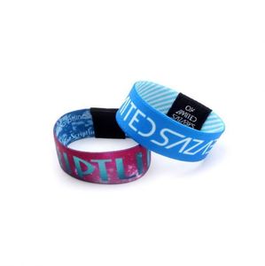 Bracelet en polyester personnalisé, extensible, pour événements de marathon, avec étiquette tissée, logo imprimable par sublimation - Product Image 3