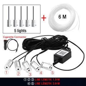 Luces LED RGB <span class=keywords><strong>de</strong></span> Fibra Óptica para Decoración Interior <span class=keywords><strong>de</strong></span> Automóviles, 12V, 4/6/8/10 en 1, Luz Ambiental, Aplicación para Decorar, Tiras <span class=keywords><strong>de</strong></span> Luz <span class=keywords><strong>de</strong></span> Atmósfera - Product Image 2