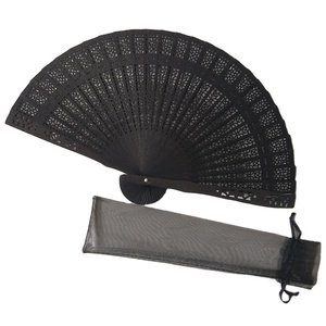 Éventails pliants vintage 2026 en bois parfumé sculpté, éventail chinois portatif, cadeaux et souvenirs de mariage, Ventilador De Mano - Product Image 1