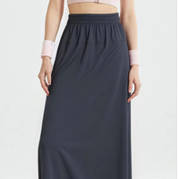 Jupe-short de yoga superposée taille haute pour femme, idéale pour la gym, la danse, le tennis, le fitness – Séchage rapide, respirante, anti-humidité, avec 4 élastiques à la taille