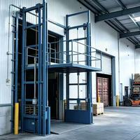 Plateforme de travail hydraulique à rail de guidage personnalisable, plateforme élévatrice verticale fixe avec dispositif de sécurité anti-chute