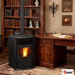 Shimi-Estufas de <span class=keywords><strong>pellets</strong></span> de madera de biomasa modernas, chimenea <span class=keywords><strong>con</strong></span> control remoto para sala de estar, uso interior de acero - Product Image 4