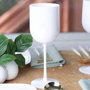 $0.01 Free Sample Reusable White Colored Acrylic Wedding Red Wine Glass Unbreakable Plastic Wine Cup