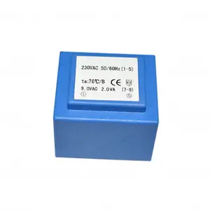 Transformador de montagem PCB 50/60 Hz 115V/6V 9V EI UI Transformador de encapsulamento