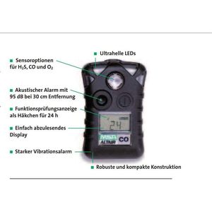 เครื่องตรวจจับก๊าซคาร์บอนมอนอกไซด์แบบพกพา MSA Altair Single Gas Detector CO  25ppm 100ppm สีดำ - Product Image 3