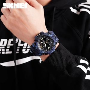 <span class=keywords><strong>SKMEI</strong></span> 1155 B luxe Double fois Style montres de sport hommes mode numérique montre à Quartz étanche décontracté 2023 montre-bracelet horloge - Product Image 5