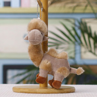 Porte-clés de luxe en peluche chameau moelleux, pendentif animal du désert, jouet en peluche doux, breloque pour sac à dos, clés de voiture, décoration, cadeaux