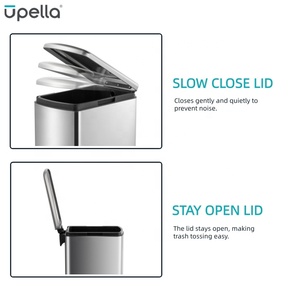 Silver Foot Pedal Trash Can Household Kitchen Bathroom Office <strong>Bedroom</strong> Use Storage Bucket <strong>Bin</strong> for Waste Management - Product Image 2