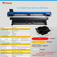 I3200 I1600 XP600 3,2 M Plotter Impresión Ecosolvente Impresora de inyección de tinta solvente ecológica china para Flex Banner Vinilo Adhesivo