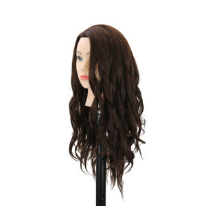 Alta calidad al por mayor salón practicando 100% pelo Natural maniquí femenino cabeza de muñeca estilismo cabeza de entrenamiento - Product Image 2