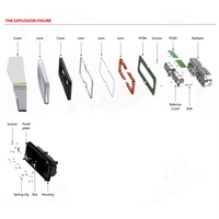 Luz de giro auxiliar para KENWORTH, Faro de proyector Led rectangular de alta resistencia, halo blanco, ámbar, DRL, 12v y 24v, para camión