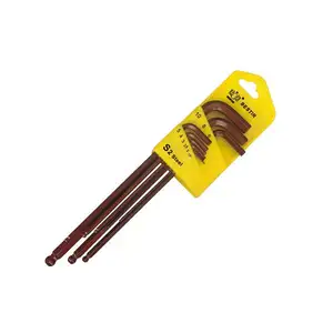 Juego <span class=keywords><strong>de</strong></span> destornilladores <span class=keywords><strong>de</strong></span> llave hexagonal <span class=keywords><strong>de</strong></span> punto <span class=keywords><strong>de</strong></span> bola <span class=keywords><strong>de</strong></span> brazo largo <span class=keywords><strong>de</strong></span> alta calidad, 9 Uds., tratamiento térmico general <span class=keywords><strong>de</strong></span> acero S2 <span class=keywords><strong>de</strong></span> alta resistencia - Product Image 1