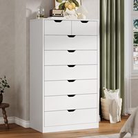 Commode moderne à 8 tiroirs en bois noir Buran, armoire de rangement RTA, meubles de maison, chambre/salon, grande capacité, gain de place