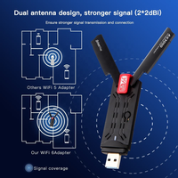 Tarjeta de Red Inalámbrica WiFi 6 AX3000 de Fábrica, Adaptador WiFi USB 3.0 de Doble Banda de 2.4 GHz y 5 GHz para Computadoras con Windows 10/11