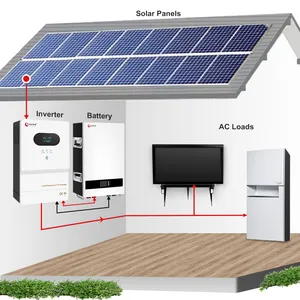 Onduleur hybride solaire 24v 3kva Phase partagée 120V 240V Basse fréquence 24v 3kw 3.5 kva DC à AC Chargeurs onduleur solaire hybride