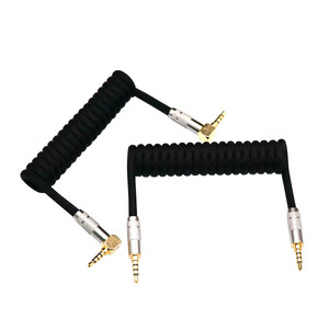 Câble spiralé à ressort 3.5mm TRRS vers TRRS 10CM pour clavier divisé RODE Sc7 par <span class=keywords><strong>VIDEOMIC</strong></span> GO Vidéo Micro-type Micros Câbles de cordon audio - Product Image 1