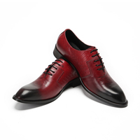 NA534 Chaussures surdimensionnées pour hommes Couleur rouge et noire Chaussures formelles en cuir de luxe pour hommes Chaussures confortables et décontractées