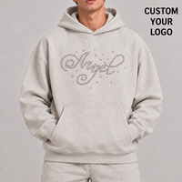 Sweat-shirts et hoodies pour hommes de haute qualité avec logo personnalisé, décontractés, surdimensionnés, en coton imprimé, avec strass, hoodies tendance pour homme