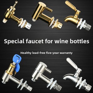 <span class=keywords><strong>Robinet</strong></span> en acier inoxydable au design luxueux, surface brossée, valve de type spirale <span class=keywords><strong>pour</strong></span> bouteilles de vin en verre, bocaux en céramique, réservoirs à vin - Product Image 2