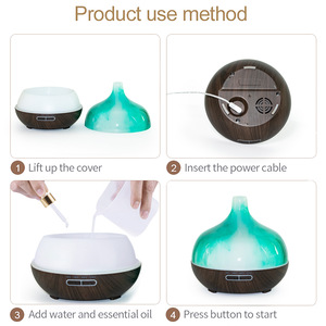 เครื่องกระจายน้ำมันหอมระเหย 400 มล. ใช้พลังงานจากยูเอสบี พร้อมไฟ LED และตัวตั้งเวลา สำหรับใช้ในบ้านและสำนักงาน - Product Image 5