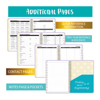 Fabricant 2025 Planificateur calendrier de table cadeau promotionnel A5 impression Planificateur 2024-2025 carnets de notes à couverture rigide