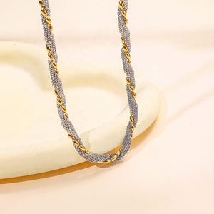 Nuevo Collar de Cadena Trenzada de Acero Inoxidable a Prueba de Agua para Mujer, Joyería de Moda - Product Image 2
