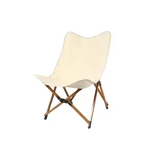 Chaise d'extérieur portable avec logo en forme de papillon Chaise de loisir Mobilier de salon Chaises de camping légères et paresseuses