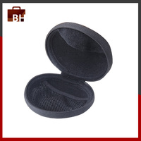 Étui de rangement pour écouteurs en cuir PU rond petit et rigide, étui pour écouteurs en EVA pour câble, écouteurs