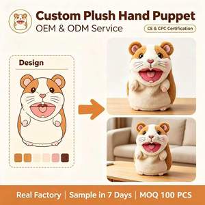 Marioneta de Mano de Hámster Gordito de Dibujos Animados con Boca Grande Abierta para Juego entre Padres e Hijos, Juguetes de Peluche al por Mayor - Product Image 1