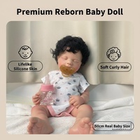 Poupées reborn en silicone LouLou de 20 pouces pour filles/garçons, corps entier en silicone souple, lavable, veines 3D réalistes, cheveux bouclés, cadeau de Noël