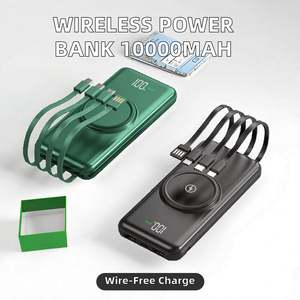 Banco de Energía Portátil OEM/ODM de 10000 mAh de Alta Capacidad con Carga Inalámbrica, Pantalla LED y Cable Integrado - Product Image 2