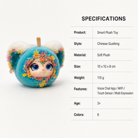 Poupée interactive en peluche de style chinois pour filles, animal en peluche intelligent parlant avec WiFi, chat vocal, capteur tactile et expressions