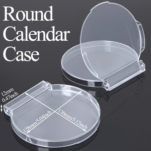 SUNSHING Round Desk Calendar Transparent Acrylic Disc Bound <b>Standing</b> Daily Clear Calendar Case PS Table Desktop Holders - Product Image 1