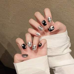 Suministro directo del proveedor Nail art design Cat's eye nude Black Pulido cuadrado <span class=keywords><strong>Hello</strong></span> <span class=keywords><strong>Kitty</strong></span> <span class=keywords><strong>uñas</strong></span> postizas - Product Image 3
