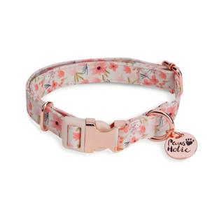 M Fleurs de cerisier Collier de chien en coton de luxe Design moderne élégant Impression personnalisée Caractéristiques durables douces Lumières LED en gros - Product Image 2